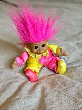 Russ Pink and Yellow Troll Doll Plush
